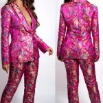 ensemble tailleur rose femme complet